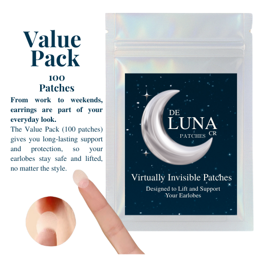 Luna Patches – Invisible Earlobe Support for Heavy Earrings